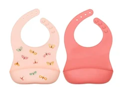 2 Baberos Silicona Butterflies