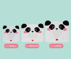 3 Bolsas Reutilizables para Snacks Panda