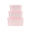3 Cajas Almuerzo Glitter Pink