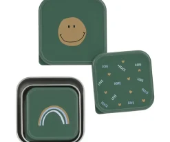3 Cajitas Almuerzo Acero Happy Smile