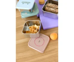 3 Cajitas Almuerzo Acero Tiny Team Cat