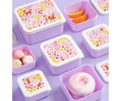 4 Cajitas Almuerzo y Snacks Flowers Garden