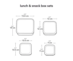 4 Cajitas Almuerzo y Snacks Flowers Garden