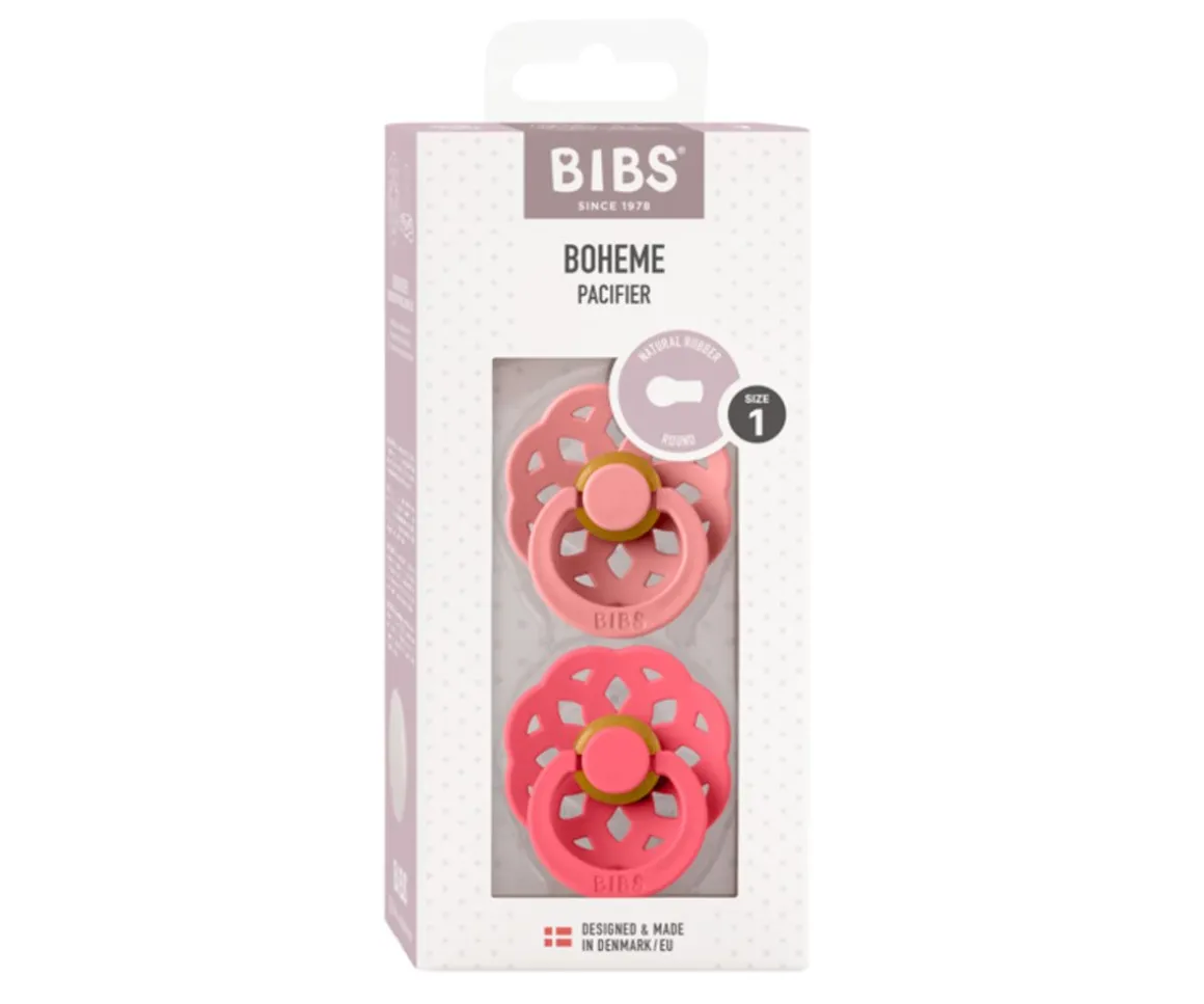 2 Chupetes BIBS Boheme Dusty Pink/Coral