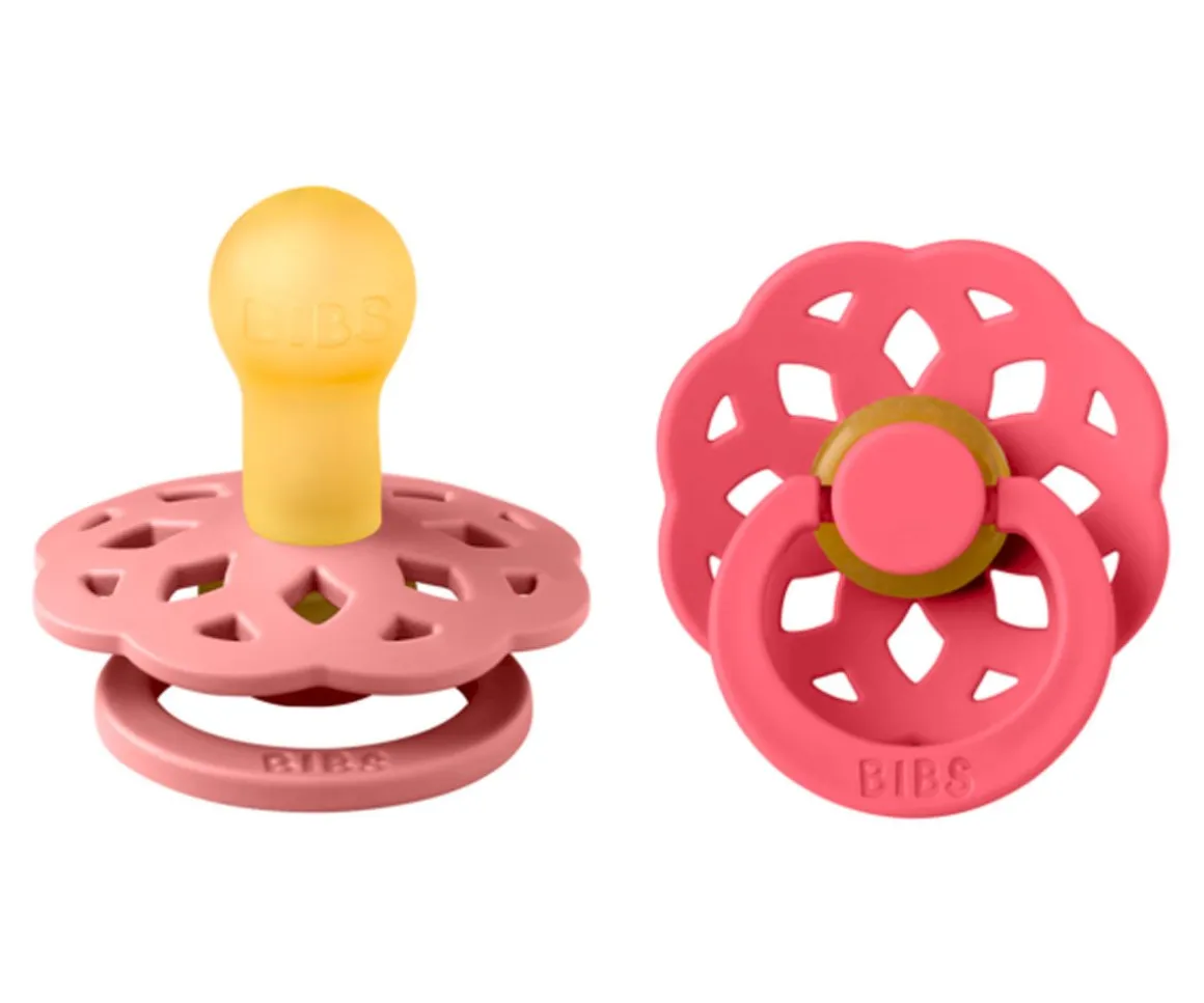 2 Chupetes BIBS Boheme Dusty Pink/Coral
