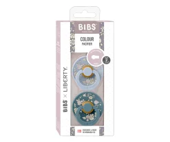 2 Chupetes BIBS Colour Round Liberty Capel Dusty Blue Mix