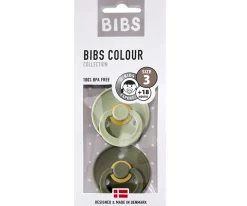2 Chupetes BIBS Colour Round Sage/Hunter Green
