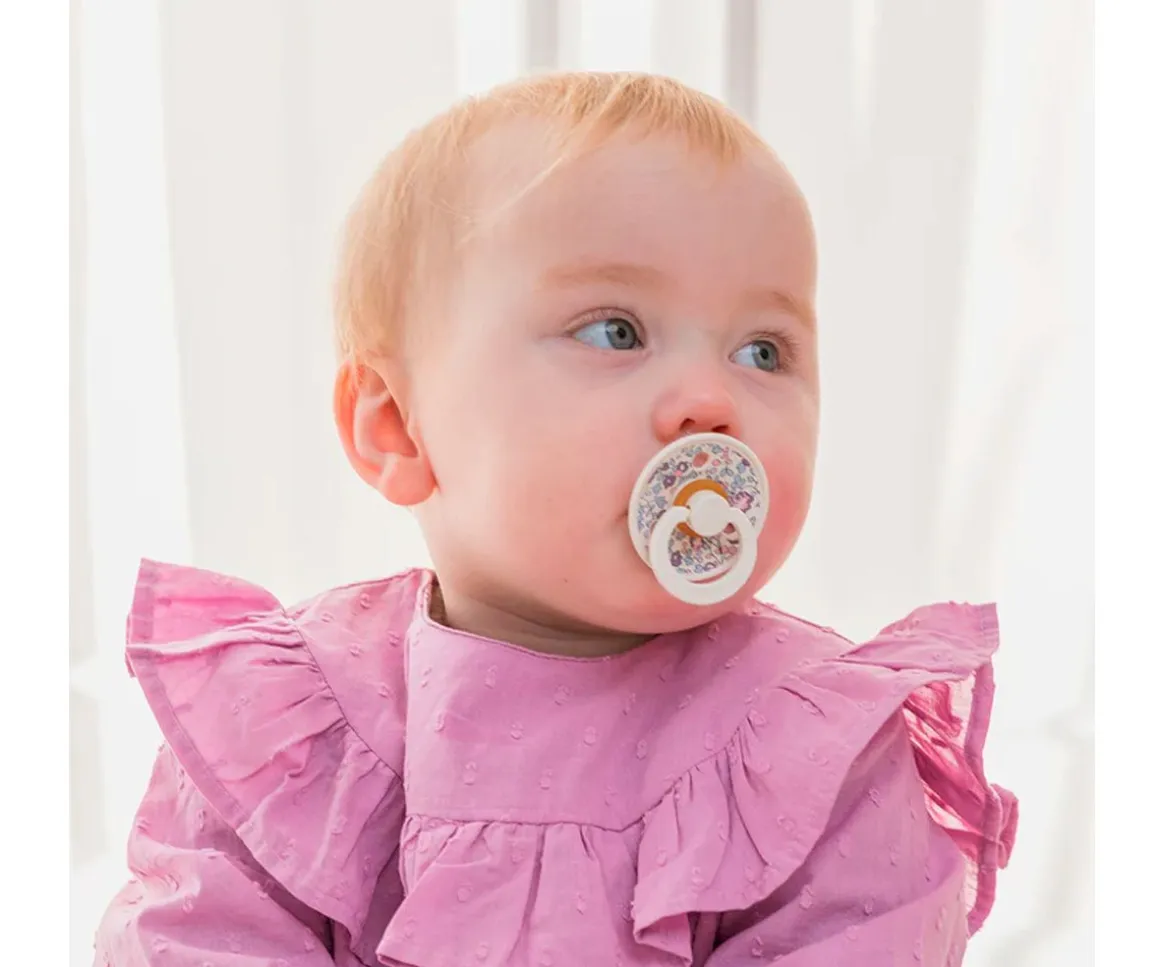 2 Chupetes BIBS Colour Round Liberty Eloise Blush Mix