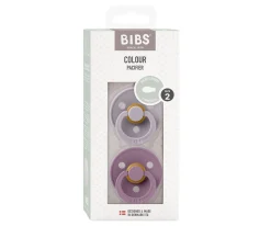 2 Chupetes BIBS Colour Simétrica Fossil Grey/Mauve