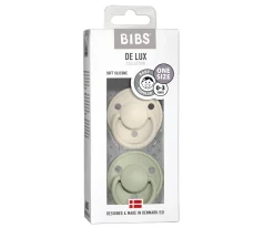 2 Chupetes BIBS De Lux Ivory/Sage Silicona