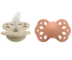 2 Chupetes BIBS Infinity Anatómica Vanilla/Peach