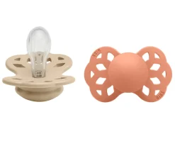 2 Chupetes BIBS Infinity Simétrica Vanilla/Peach