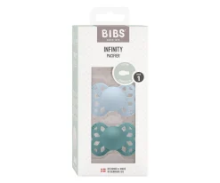 2 Chupetes BIBS Infinity Simétrica Baby Blue/Island Sea