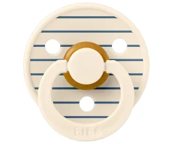2 Chupetes BIBS Studio Colour Round Pin Ivory Steel Blue Mix