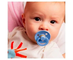 2 Chupetes BIBS Studio Colour Round Pin Sky Blue Mix