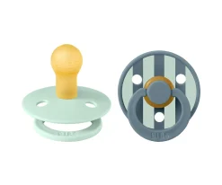 2 Chupetes BIBS Studio Colour Round Block Nordic Mint Petrol Mix