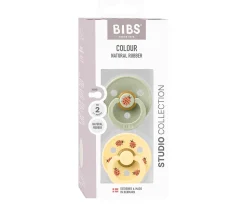 2 Chupetes BIBS Studio Colour Round Ladybug Sage Mix