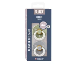 2 Chupetes Nocturnos BIBS Colour Round Sage/Cloud