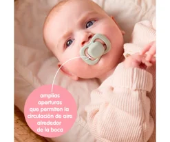 2 Chupetes Tetina Fisiológica Silicona Sage/Vanilla