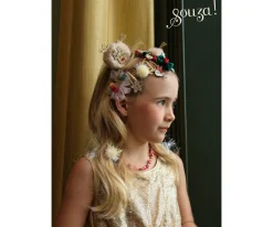 2 Clips de Pelo Navideños con Pompones y Cuernos de Reno