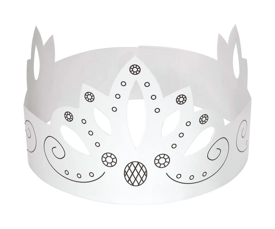 6 Coronas de Papel Folia White Crown