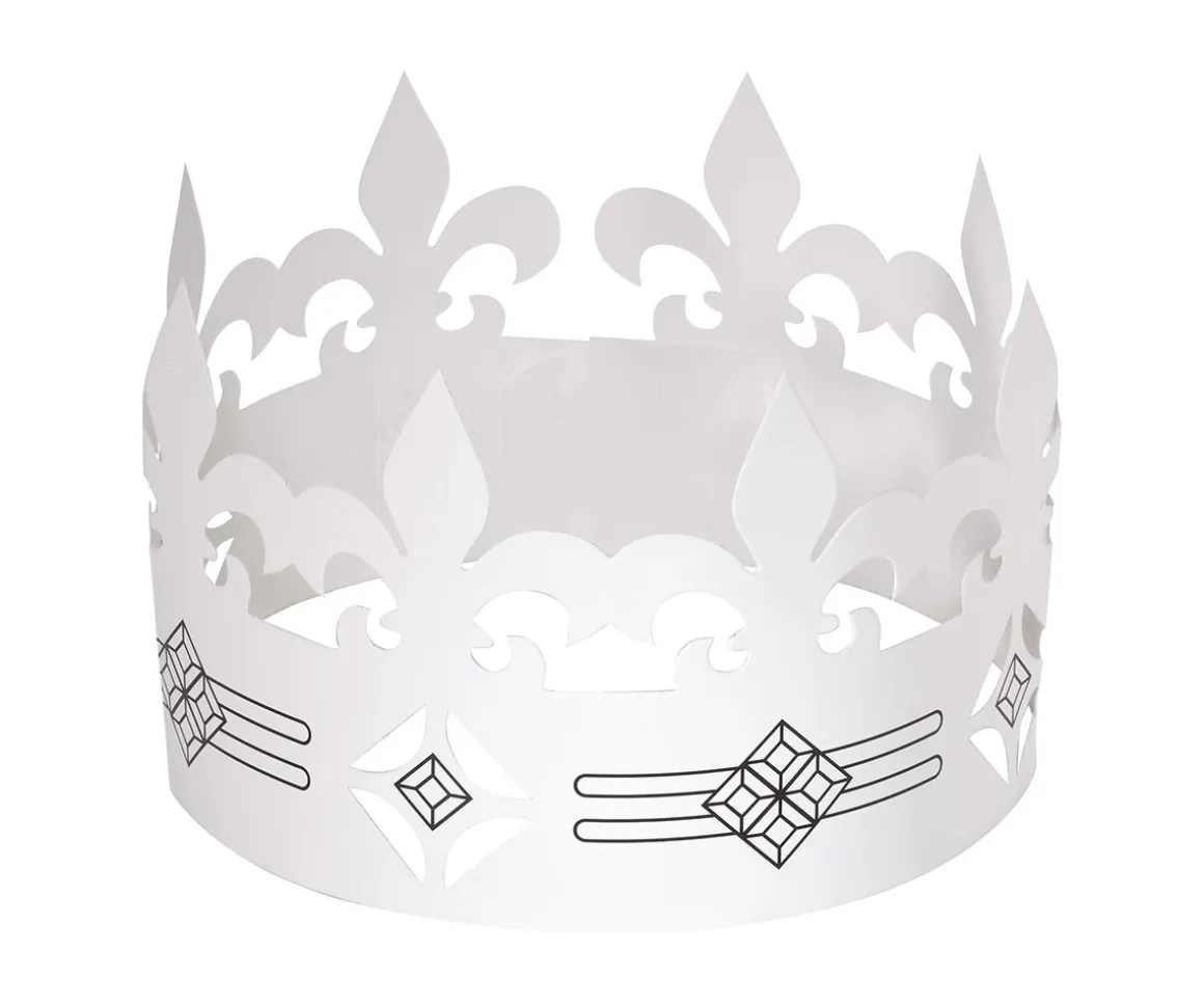 6 Coronas de Papel Folia White Crown