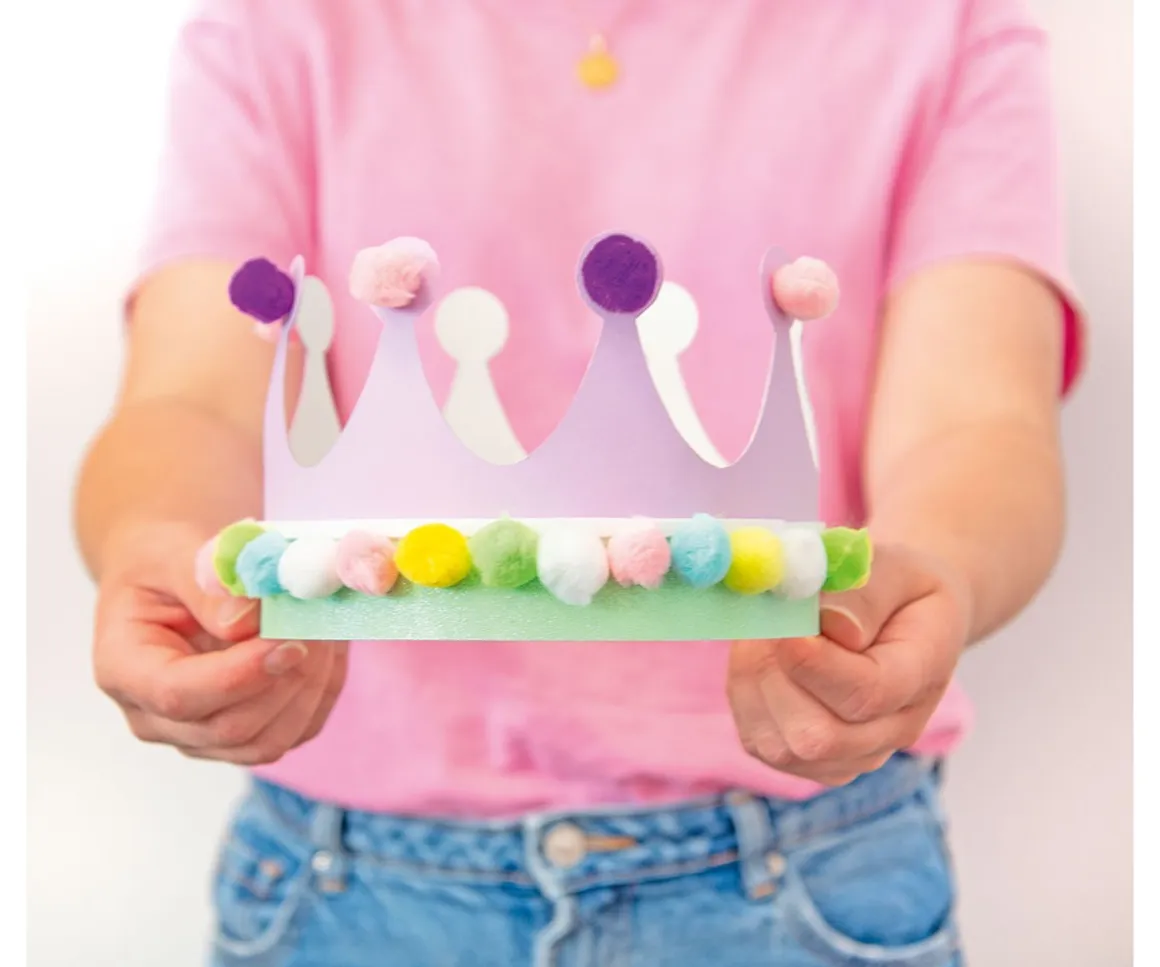 6 Coronas de Papel Folia White Crown