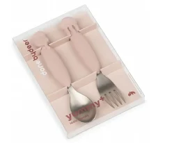 2 Cubiertos Antideslizantes Yummyplus Sea Friends Rosa Empolvado