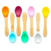 3 Cucharas Bambú Gris Verde Rosa