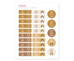 25 Etiquetas para Ropa Arcoíris Mostaza