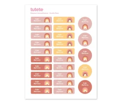 25 Etiquetas para Ropa Arcoíris Rosa