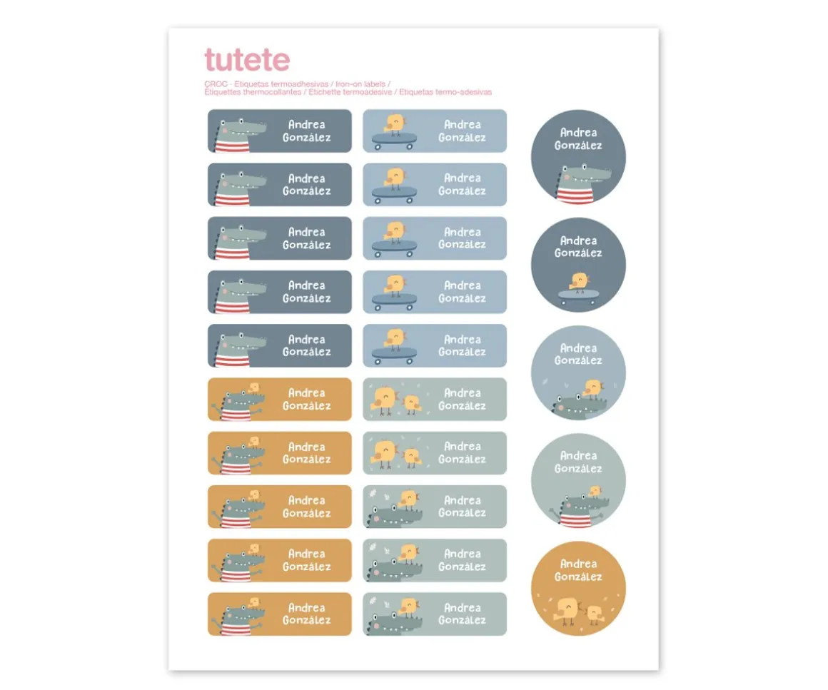 25 Etiquetas para Ropa Croc