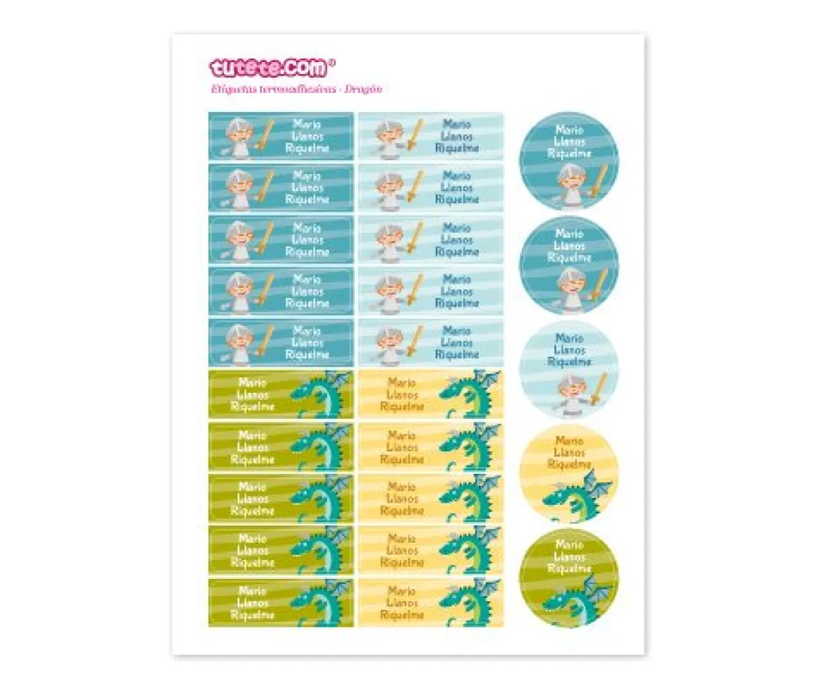 25 Etiquetas para Ropa Dragones