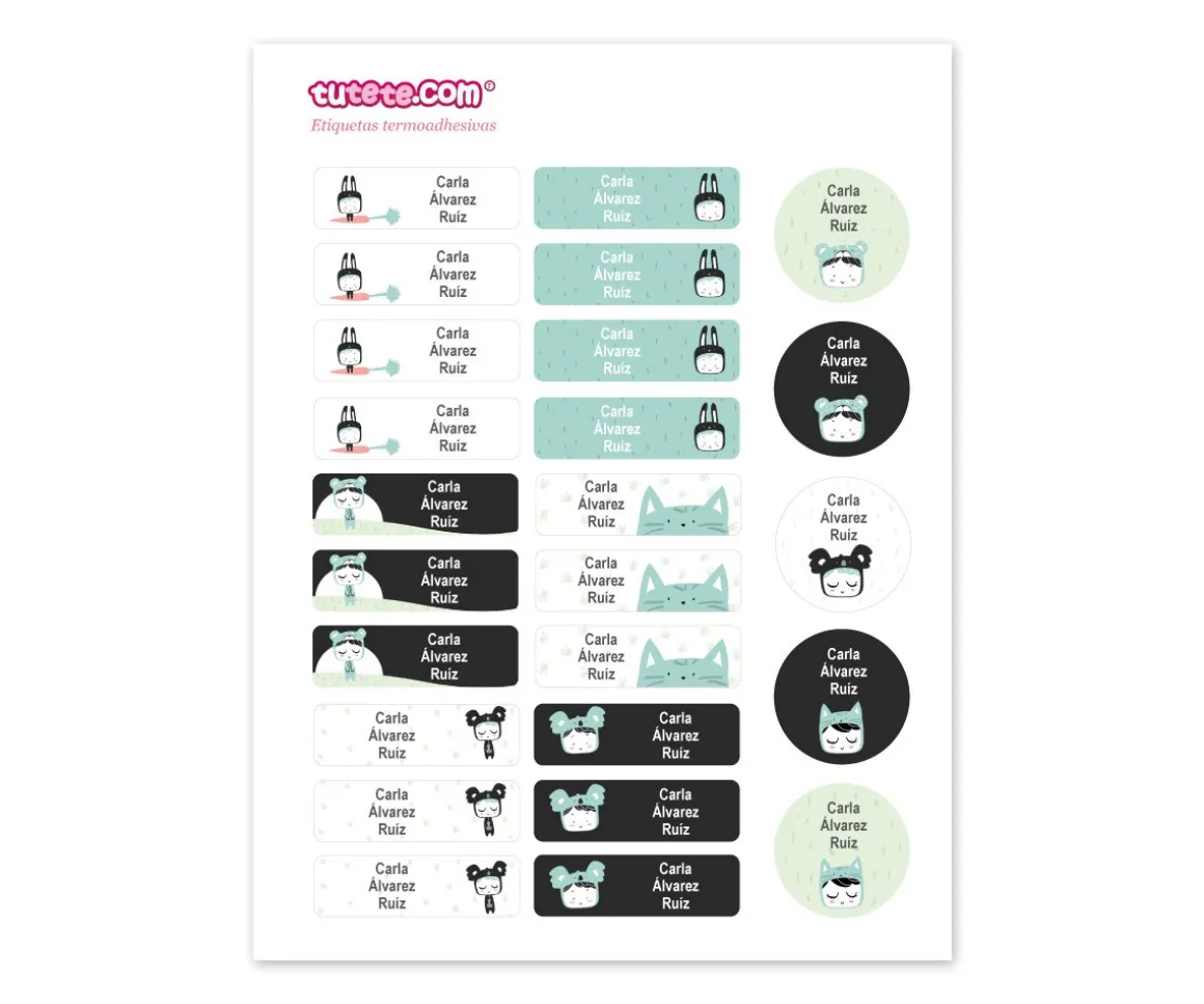 25 Etiquetas para Ropa Esther Gili Blanco y Negro