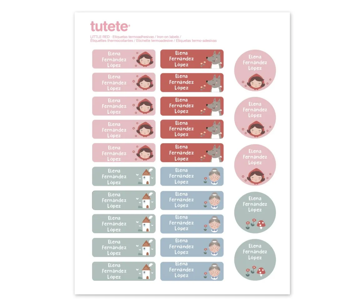 25 Etiquetas para Ropa Little Red