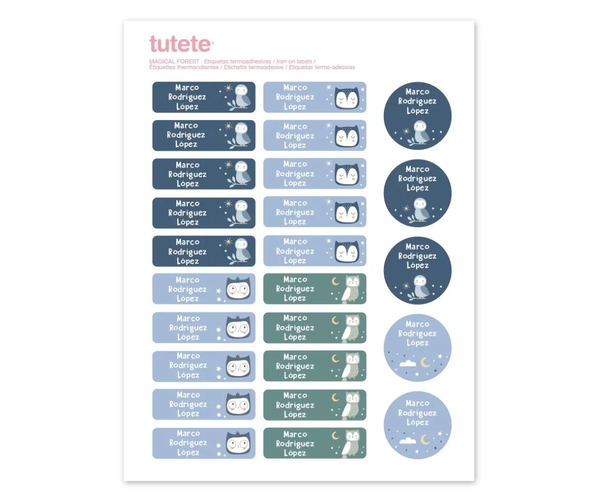 25 Etiquetas para Ropa Magical Forest