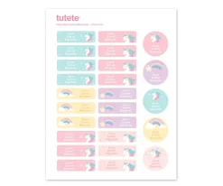 25 Etiquetas para Ropa Unicornio