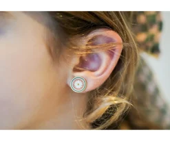 2 Pares Pendientes Infantil Enamel Ying Yang+Peace sign