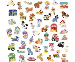50 Pegatinas Animales de Granja Grandes