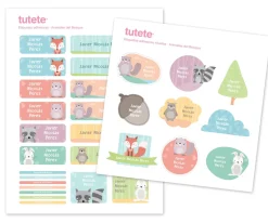 30 Pegatinas para Objetos Animales de Bosque