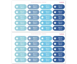 40 Pegatinas para Objetos Azul Estrella
