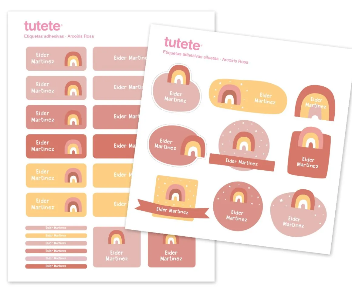 29 Pegatinas para Objetos Arcoíris Rosa