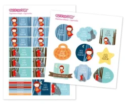 30 Pegatinas para Objetos Caperucita