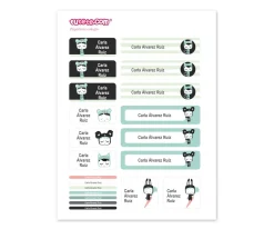 30 Pegatinas para Objetos Esther Gili Blanco y Negro