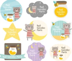 30 Pegatinas para Objetos Osito