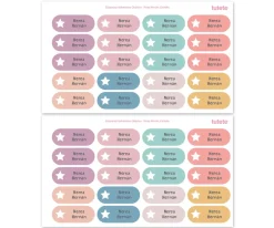 40 Pegatinas para Objetos Rosa Nordic Estrella