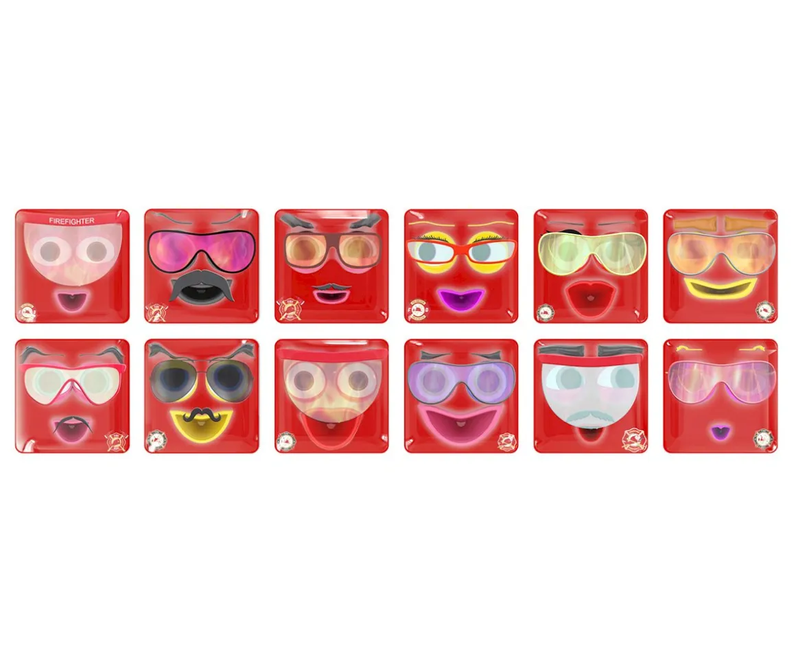 12 Piezas Emoti Meli Bomberos