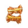 2 Pinzas para Pelo con Lazo de Coleta Sienna Gingham