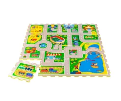 Alfombra Puzzle Ciudad 120 x 120 cm