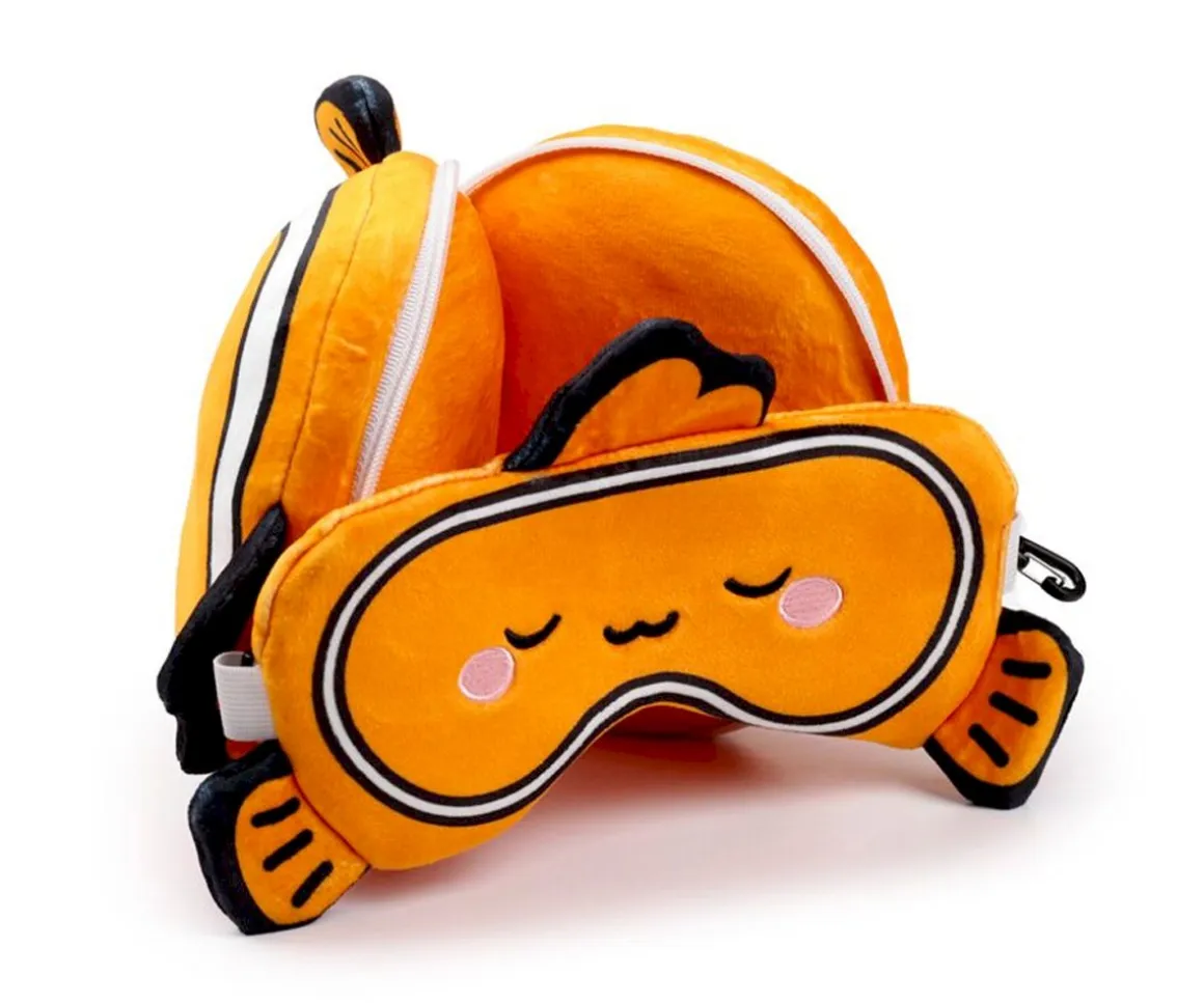 Almohada de Viaje con Antifaz Relaxeazzz Adoramals Finley el Pez Payaso